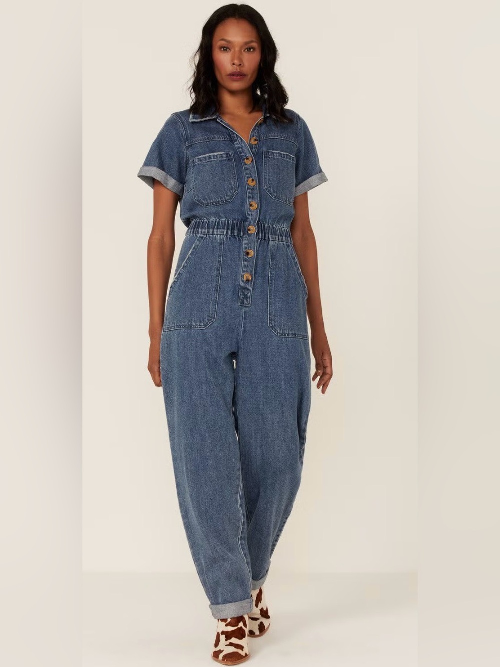 Show Me Your Mumu Denim Cannon Jumpsuit